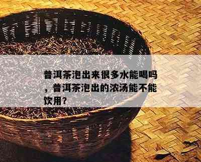 普洱茶泡出来很多水能喝吗，普洱茶泡出的浓汤能不能饮用？