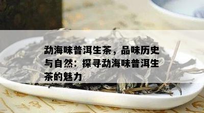 勐海味普洱生茶，品味历史与自然：探寻勐海味普洱生茶的魅力