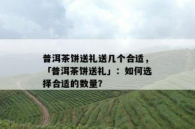 普洱茶饼送礼送几个合适，「普洱茶饼送礼」：如何选择合适的数量？