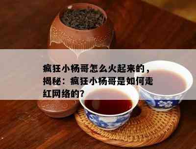 疯狂小杨哥怎么火起来的，揭秘：疯狂小杨哥是如何走红网络的？