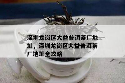 深圳龙岗区大益普洱茶厂地址，深圳龙岗区大益普洱茶厂地址全攻略