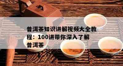 普洱茶知识讲解视频大全教程：100讲带你深入了解普洱茶