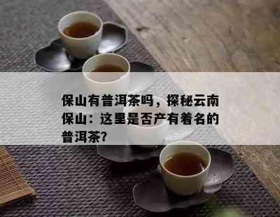 保山有普洱茶吗，探秘云南保山：这里是否产有着名的普洱茶？