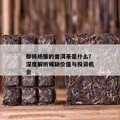 即将绝版的普洱茶是什么？深度解析稀缺价值与投资机会