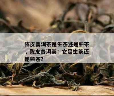 陈皮普洱茶是生茶还是熟茶，陈皮普洱茶：它是生茶还是熟茶？