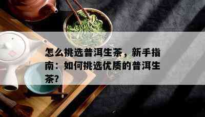 怎么挑选普洱生茶，新手指南：如何挑选优质的普洱生茶？