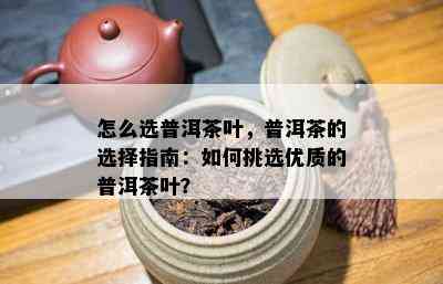 怎么选普洱茶叶，普洱茶的选择指南：如何挑选优质的普洱茶叶？