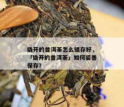 撬开的普洱茶怎么储存好，「撬开的普洱茶」如何妥善保存？