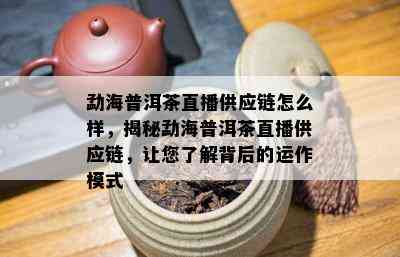 勐海普洱茶直播供应链怎么样，揭秘勐海普洱茶直播供应链，让您了解背后的运作模式