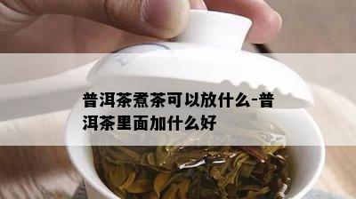 普洱茶煮茶可以放什么-普洱茶里面加什么好