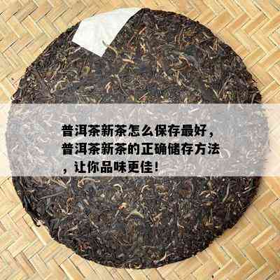 普洱茶新茶怎么保存更好，普洱茶新茶的正确储存方法，让你品味更佳！