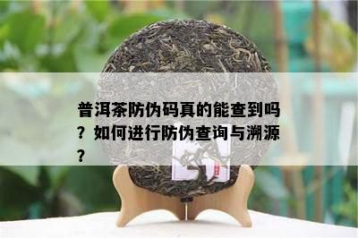 普洱茶防伪码真的能查到吗？如何进行防伪查询与溯源？