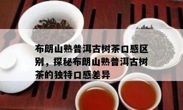 布朗山熟普洱古树茶口感区别，探秘布朗山熟普洱古树茶的独特口感差异