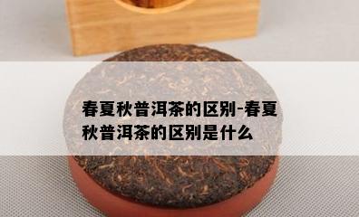 春夏秋普洱茶的区别-春夏秋普洱茶的区别是什么