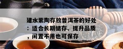 建水紫陶存放普洱茶的好处：适合长期储存、提升品质，闲置不用也可保存