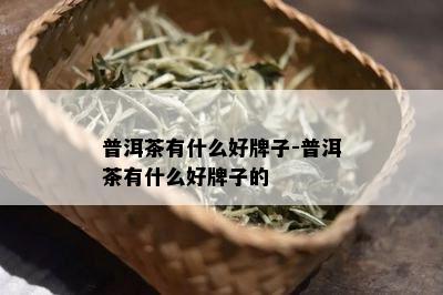 普洱茶有什么好牌子-普洱茶有什么好牌子的