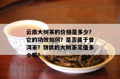 云南大树茶的价格是多少？它的功效如何？是否属于普洱茶？饼状的大树茶又值多少呢？