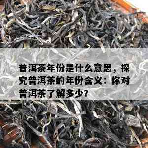 普洱茶年份是什么意思，探究普洱茶的年份含义：你对普洱茶了解多少？