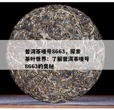 普洱茶唛号8663，探索茶叶世界：了解普洱茶唛号8663的奥秘