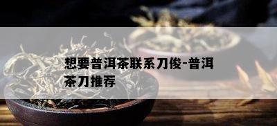 想要普洱茶联系刀俊-普洱茶刀推荐