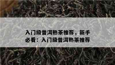 入门级普洱熟茶推荐，新手必看：入门级普洱熟茶推荐