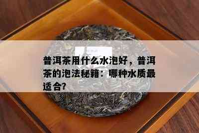 普洱茶用什么水泡好，普洱茶的泡法秘籍：哪种水质最适合？