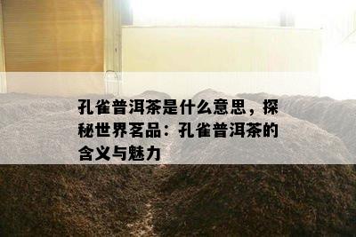 孔雀普洱茶是什么意思，探秘世界茗品：孔雀普洱茶的含义与魅力