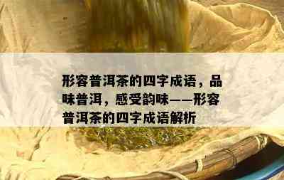 形容普洱茶的四字成语，品味普洱，感受韵味——形容普洱茶的四字成语解析