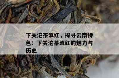 下关沱茶滇红，探寻云南特色：下关沱茶滇红的魅力与历史