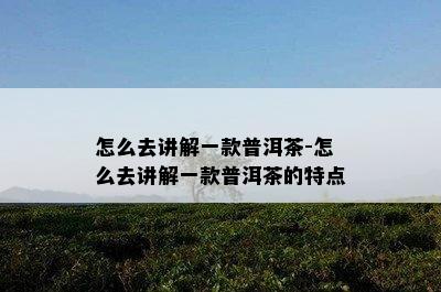 怎么去讲解一款普洱茶-怎么去讲解一款普洱茶的特点