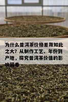 为什么普洱茶价格差距如此之大？从制作工艺、年份到产地，探究普洱茶价值的影响因素