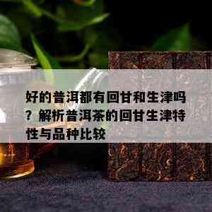 好的普洱都有回甘和生津吗？解析普洱茶的回甘生津特性与品种比较