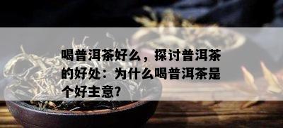 喝普洱茶好么，探讨普洱茶的好处：为什么喝普洱茶是个好主意？