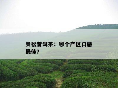 曼松普洱茶：哪个产区口感更佳？