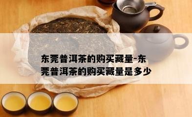 东莞普洱茶的购买藏量-东莞普洱茶的购买藏量是多少