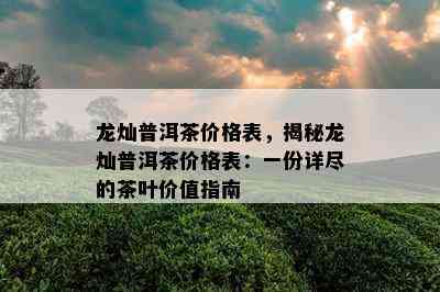 龙灿普洱茶价格表，揭秘龙灿普洱茶价格表：一份详尽的茶叶价值指南