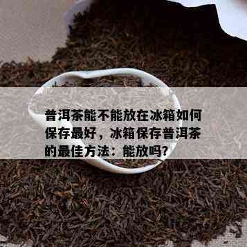 普洱茶能不能放在冰箱如何保存更好，冰箱保存普洱茶的更佳方法：能放吗？