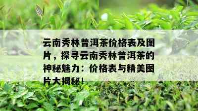 云南秀林普洱茶价格表及图片，探寻云南秀林普洱茶的神秘魅力：价格表与精美图片大揭秘！