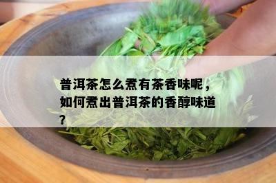 普洱茶怎么煮有茶香味呢，如何煮出普洱茶的香醇味道？