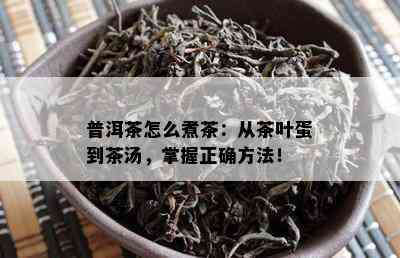 普洱茶怎么煮茶：从茶叶蛋到茶汤，掌握正确方法！