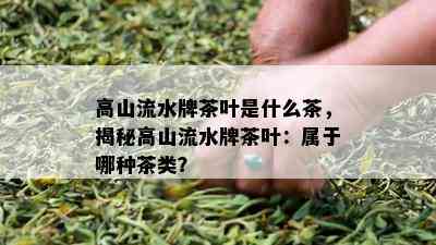 高山流水牌茶叶是什么茶，揭秘高山流水牌茶叶：属于哪种茶类？