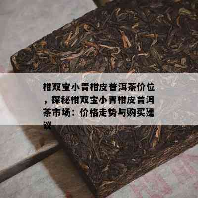 柑双宝小青柑皮普洱茶价位，探秘柑双宝小青柑皮普洱茶市场：价格走势与购买建议