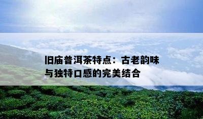 旧庙普洱茶特点：古老韵味与独特口感的完美结合