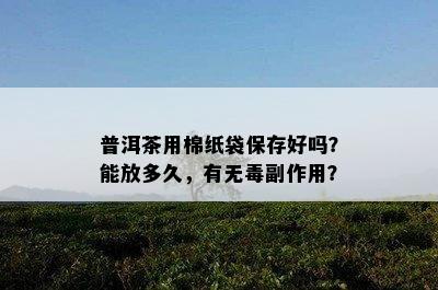 普洱茶用棉纸袋保存好吗？能放多久，有无副作用？