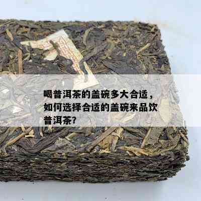 喝普洱茶的盖碗多大合适，如何选择合适的盖碗来品饮普洱茶？