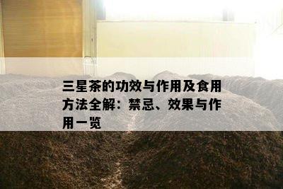 三星茶的功效与作用及食用方法全解：禁忌、效果与作用一览