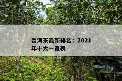 普洱茶最新排名：2021年十大一览表