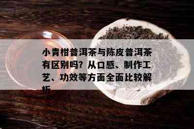 小青柑普洱茶与陈皮普洱茶有区别吗？从口感、制作工艺、功效等方面全面比较解析