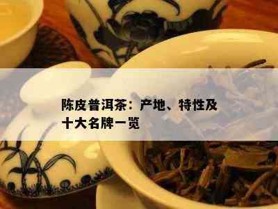 陈皮普洱茶：产地、特性及十大名牌一览