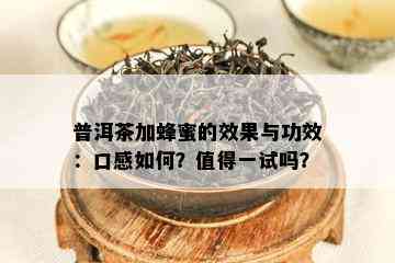 普洱茶加蜂蜜的效果与功效：口感如何？值得一试吗？